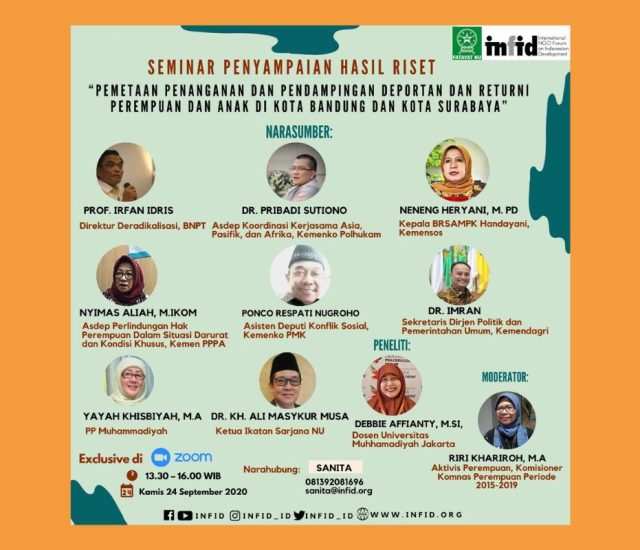 Seminar & Lokakarya Hasil Riset “Pemetaan Penanganan dan Pendampingan Deportan dan Returni Perempuan dan Anak di Kota Bandung dan Kota Surabaya”