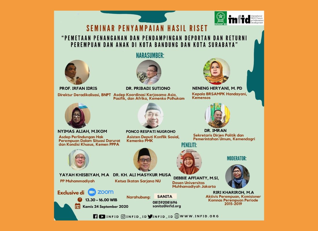 Seminar & Lokakarya Hasil Riset “Pemetaan Penanganan dan Pendampingan Deportan dan Returni Perempuan dan Anak di Kota Bandung dan Kota Surabaya”